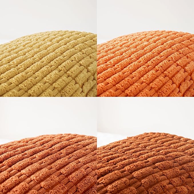 Fancy Homi 4 Packs Decorative Throw Pillow Covers for Living Room Couch Bed, Modern Farmhouse Boho Home Décor Accent Cushion Case, 20" x 12" (Pack of 4), Burnt Orange Series
