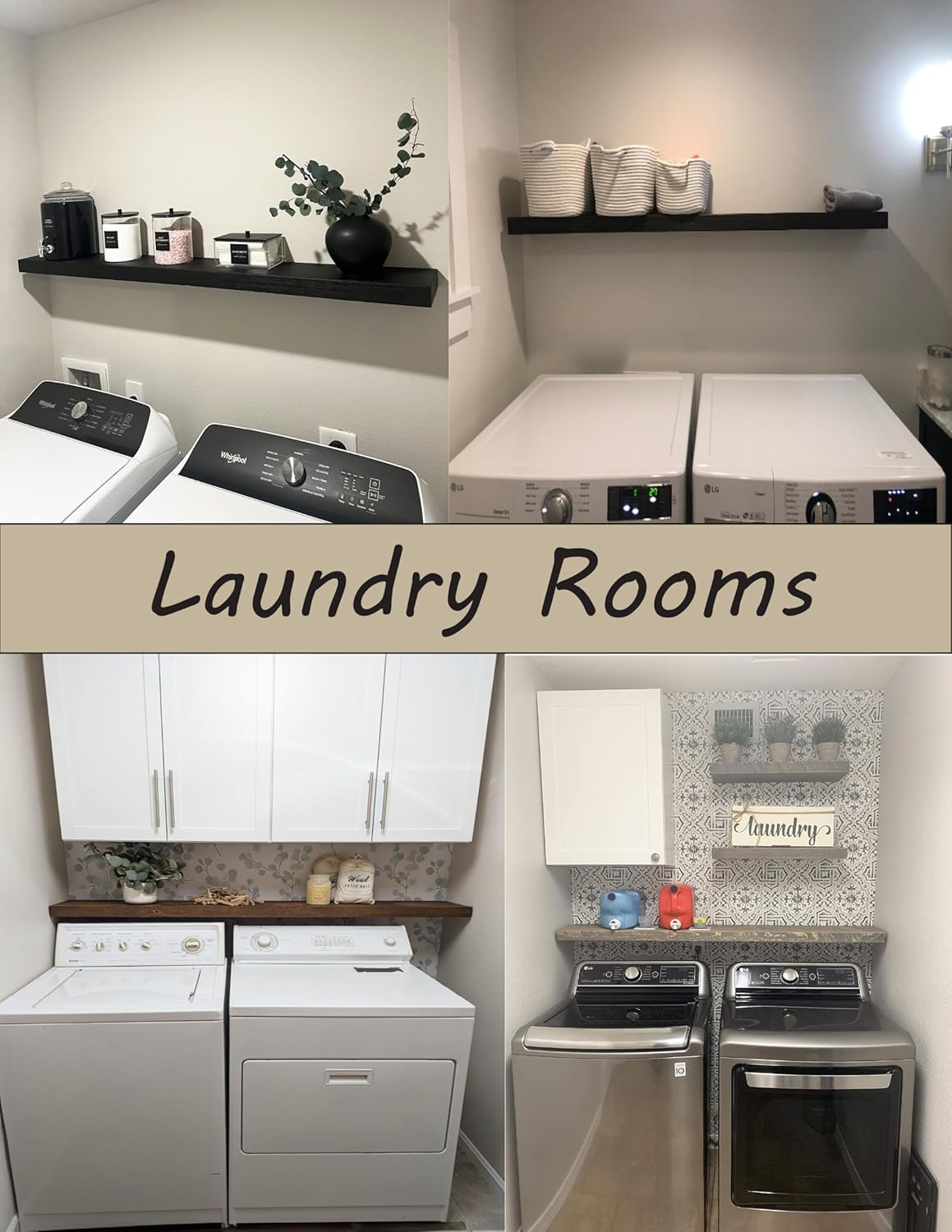 joelsantiques 60 Inch Wooden Floating Shelves for Wall - 60x12x2 in - Made of Natural Wood - Long Heavy Duty Rustic Wall Shelves for Bedroom - Perfect for Living Room, Kitchen - Mocha