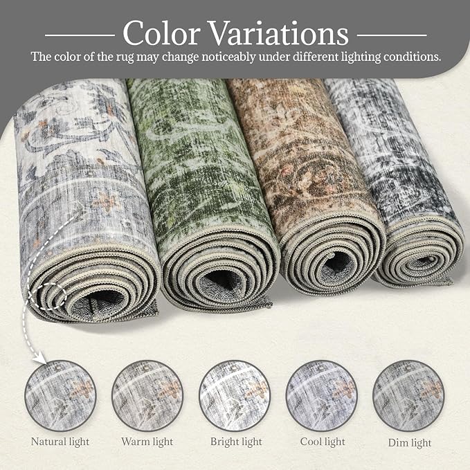 Machine Washable Entryway Small Area Rugs: Soft Non-Slip Low Pile Door Mat Indoor Entrance 2x3 ThrowRug for High-Traffic Areas Kitchen, Hallway, Farmhouse Decor