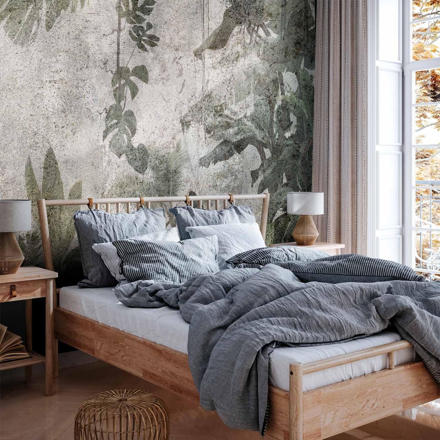 artgeist Premium Wall Mural Tropical Leaves 118x83 in - XXL Non-Woven Wallpaper Fleece Wall Decor Photo Print Picture Image Design Landscape Jungle Nature Monstera Palm Leaves b-C-0821-a-a