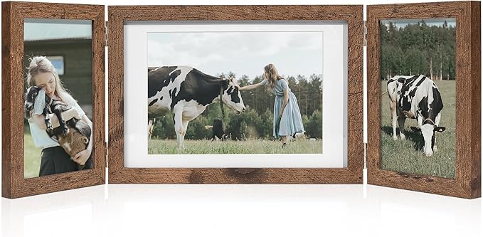 Afuly Bilderrahmen Mehrere Bilder Collage Holz 3 Bilder für 10x15 und 13x18 Fotos Mehrfach Fotorahmen Wandrahmen Family Hochzeit Oma Mum Mutter Geschenk Desktop Wand Dekoration