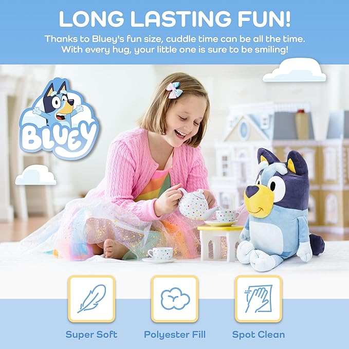 Jay Franco Plusg Pillow Buddy Super Soft Polyester Microfiber | Bluey 19 Inches