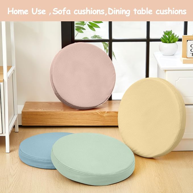 Juexica 4 Pcs Extra Thick Flexible Seating Floor Cushions Assorted Colored Pillow Floor Cushions for Classroom Soft Flexible Seating for Learning Sitting Office School Chair (Boho Colors,Round)
