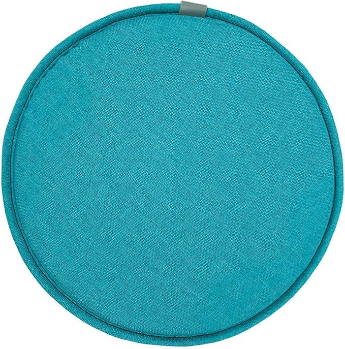 Round Seat Cushion with Ties Breathable Bar Stool Cushion Cover Tatami Cushion Pillow Kitchen, Home, Office Chair Cushion Cover (14 inch, Peacock Blue)
