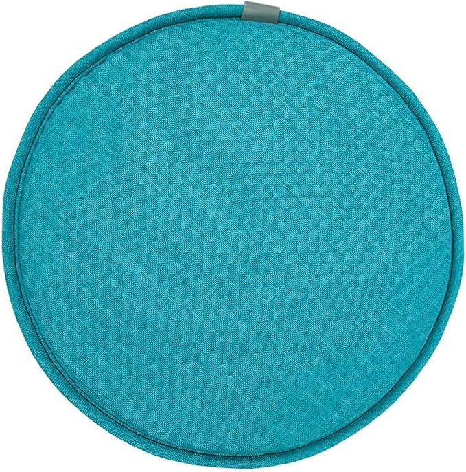 Round Seat Cushion with Ties Breathable Bar Stool Cushion Cover Tatami Cushion Pillow Kitchen, Home, Office Chair Cushion Cover (13 inch, Peacock Blue)