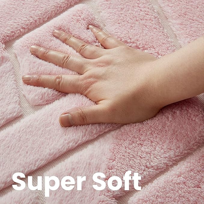 Macgace Ultra Soft Pink Area Rug for Living Room, 6x9 Modern Geometric Shag Rugs with Nonslip Backing for Bedroom, Washable Fuzzy Carpet for Cozy Kids Girls Room Nursery