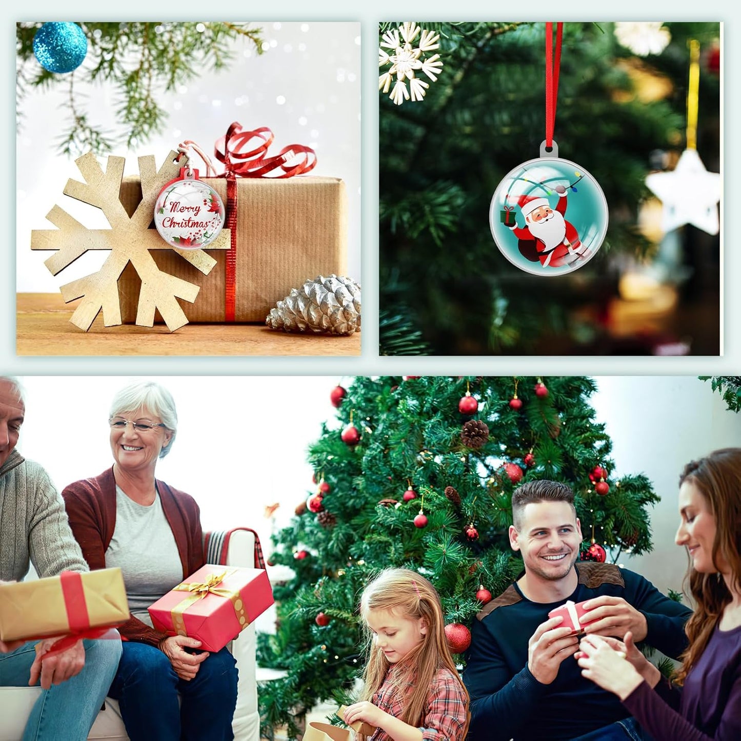 Personalized Christmas Ornaments 2025 Wood Custom Picture Text Hanging Ornament Customized Christmas Tree Decorations Keepsake Gift for Family Couples Xmas Tree Home Decor