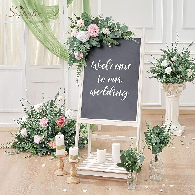 Serwalin 260 Pcs 8 Kinds Mixed Eucalyptus Stems Bulk,Artificial Greenery Silver Dollar Eucalyptus Leaves Picks for Centerpieces Vase DIY Bouquet Arrangement Home Decor