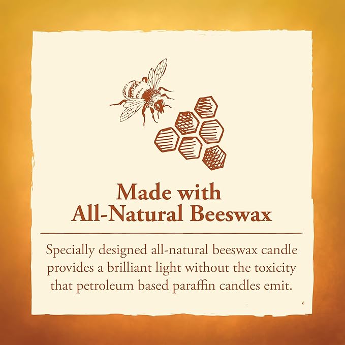 Candle by the Hour 70-Hour Beehive Candle, Eco-friendly Natural Beeswax with Cotton Wick