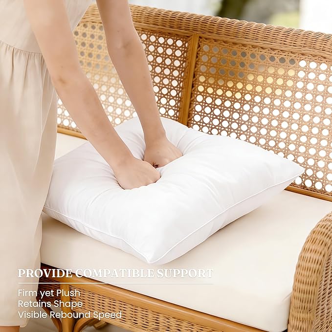 Oubonun 24x24 Outdoor Pillow Inserts (Pack of 2) - Square Waterproof Throw Pillow - Decorative Throw Pillows Insert for Couch Sofa Bed Patio Furniture - White Pillows