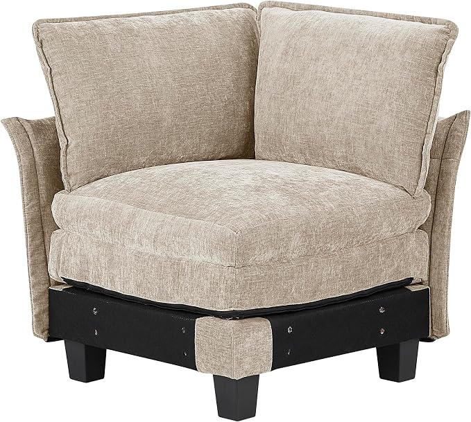 Lexicon Modular Sectional Sofa, Module for Sectional Couch, Corner Seat, Removable Cushion Cover, Soft Upholstery, Durable Frame, Customizable Comfort, Chenille Light Taupe