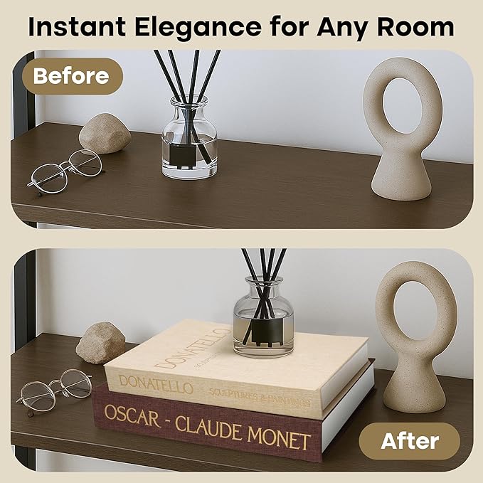 Decorative Books for Home Decor – Set of 2 Linen Faux Books & Fake Book Storage – Shelf, Coffee Table, Bookshelf, Entryway & Mantel Decor – Hidden Magnetic Keepsake Box