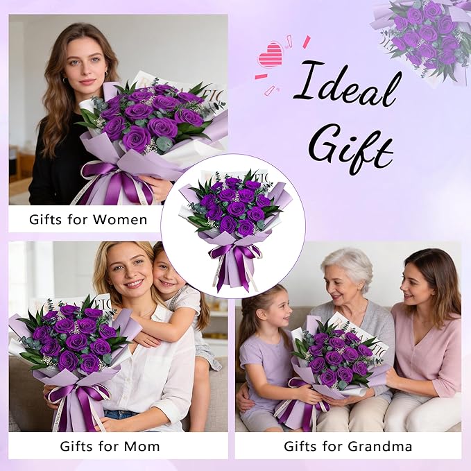 Vrioca Flowers for Delivery, Preserved Flowers Bouquets, Birthday Gifts for Women Mom