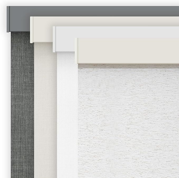 AOSKY Linen Roller Blinds Shades for Indoor Windows Pull Down Cordless Blackout Black Out Window Shade 39 inch Blinds for Home Linen