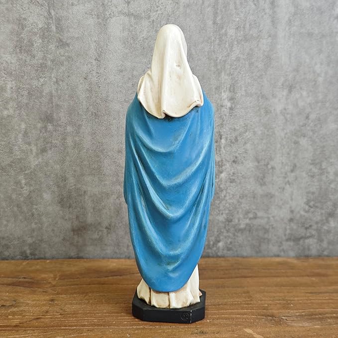BC Catholic Immaculate Heart of Mary Figure, 6" H Blessed Holy Mother Virgin Mary Statue for Home, Religious Gifts to Mom，Devout Home Decor Classical Renaissance Sculpture Handpainted by Buildclassic