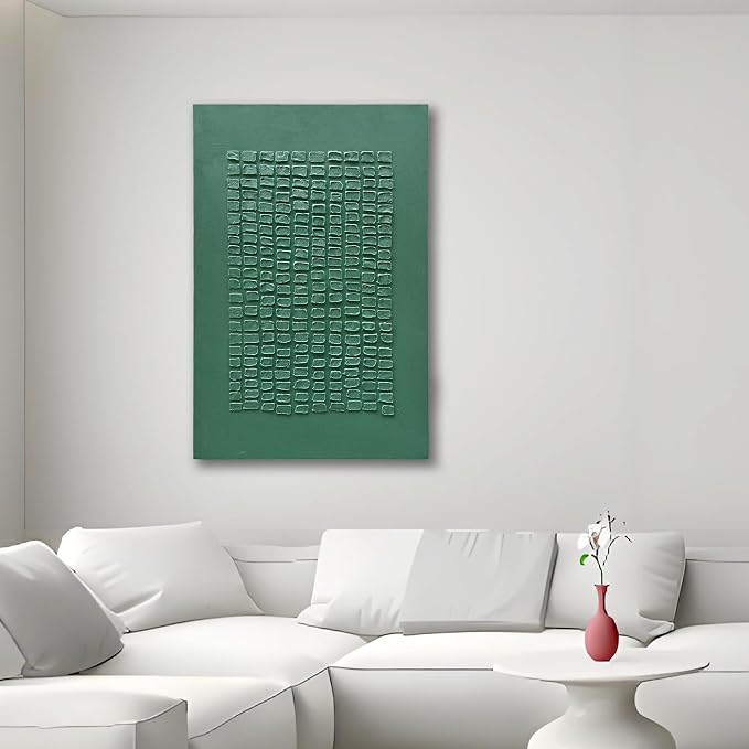 NANKAI Art Hand-Painted Green Texture Art Modern Abstract Decorative Oil Painting, Home Corridor Wall Decoration artn 45x30 Inches