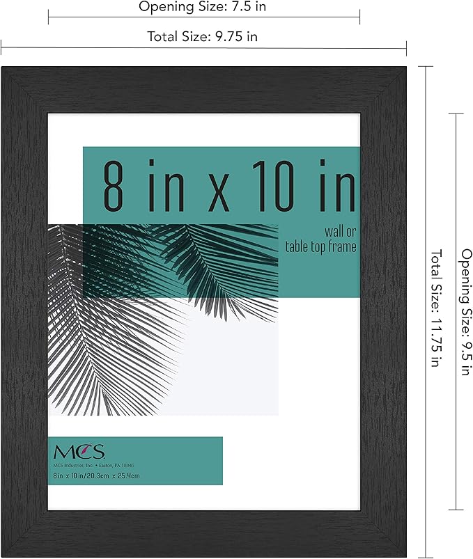 MCS Studio Gallery Frame, Black Woodgrain, 8 x 10 in, Single (Pack of 2)