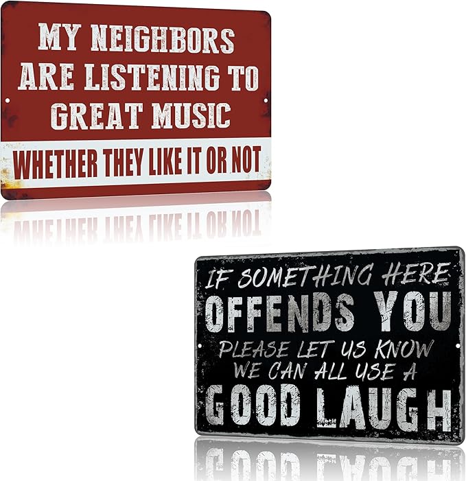Yniaun Decor Vintage Garage Home Bar Room Decor for Wall/Porch Funny Man Cave Metal Tin Sings for for House Bedroom/Bathroom/Kitchen Accessories/Gitfs