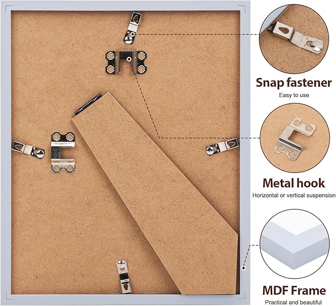 Fixwal Picture Frames Set, Gallery Wall Frame Set Picture Frames Collage 15 Pack for Wall or Tabletop with 8x10 5x7 4x6 Frames, Soft Earth Tones