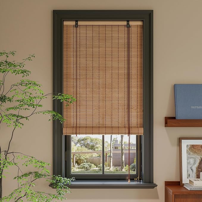 Yutianli Bamboo Blinds Roller Shades for Windows Bamboo Shades for Indoor and Outdoor Patio Style C 40" W x 63" H