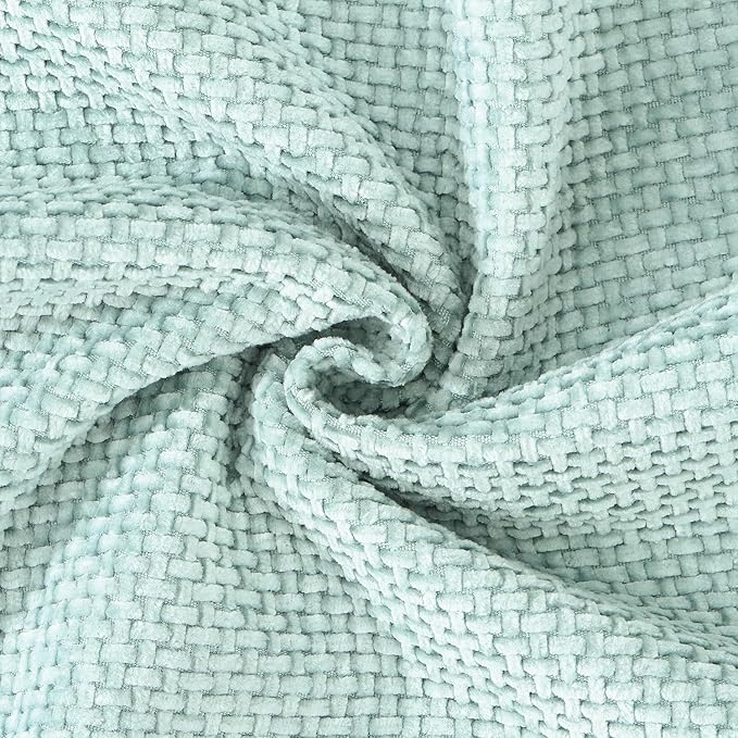 MADIZZ Decorative Chenille Velvet Throw Pillow Covers Set of 2 Soft Boho Textured Neutral Couch Throw Pillow for Bed Modern Farmhouse Home Decor for Sofa Livingroom Aqua Green 20x20 Inch