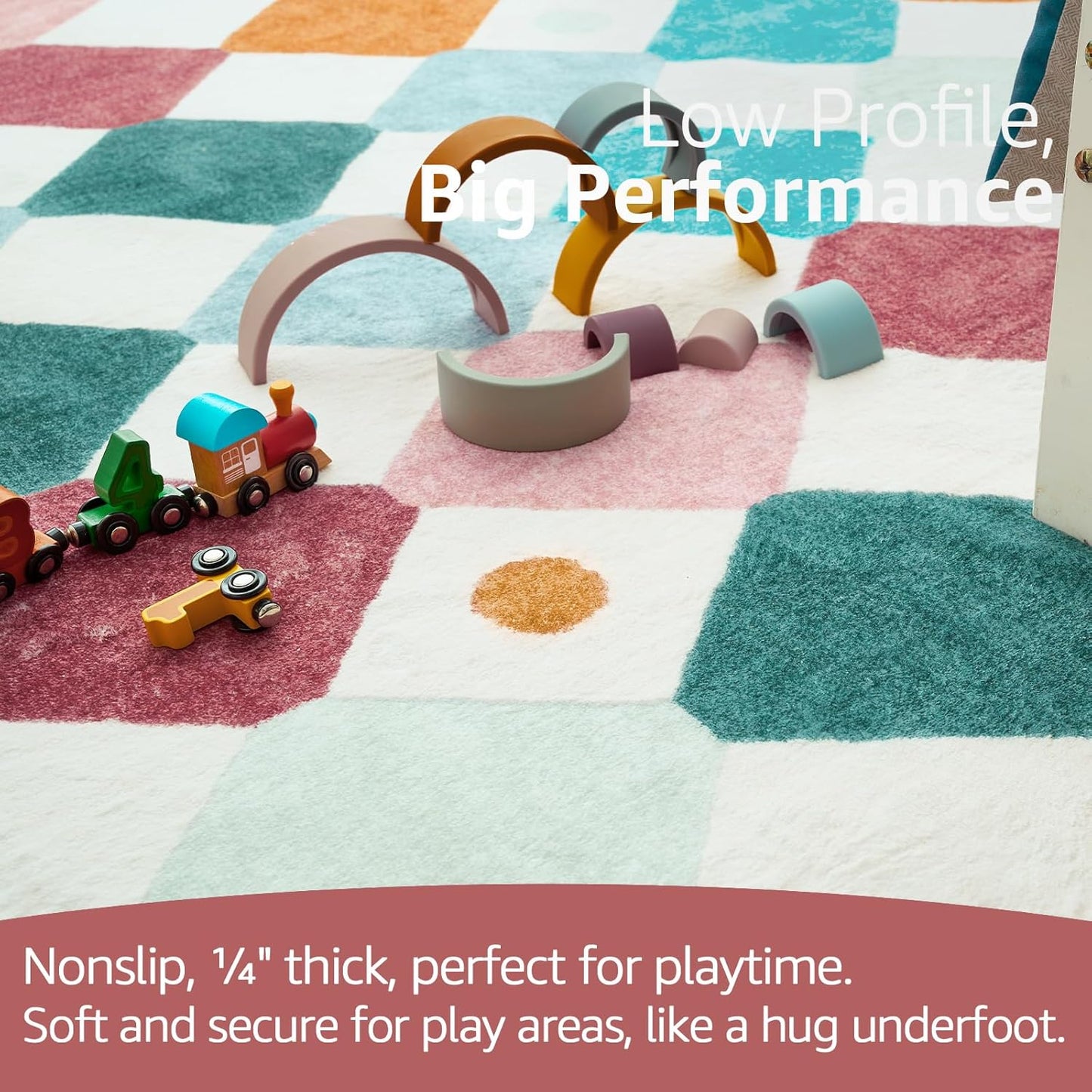 jinchan Kids Rug for Nursery 6ft Radius Corner Washable Area Rug Modern Colorful Quarter Circle Rug Soft Non-Slip Carpet for Bedroom Playroom Daycare Reading Nook Kitchen Classroom Confetti on Cream