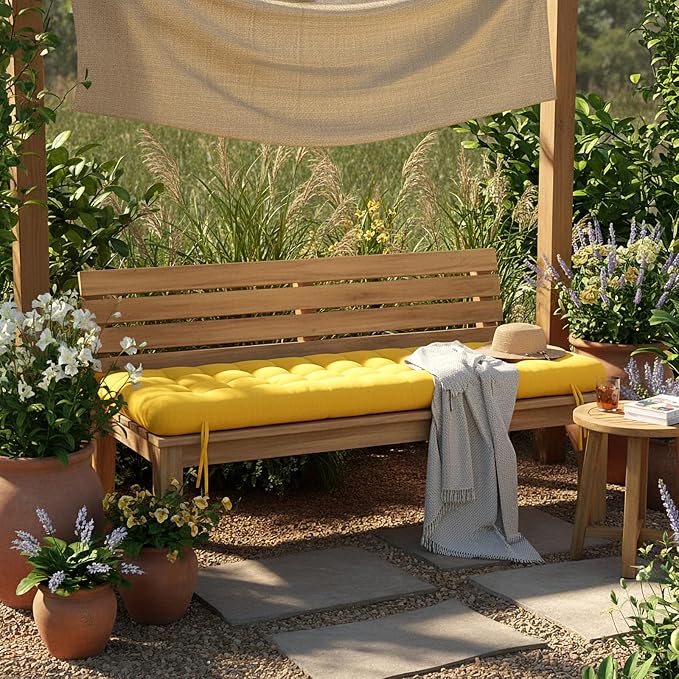 Vercraft Long Floor Cushion Large Floor Cushion with Brushed Cotton 74.8 x 27.5 x 3.15 in Jumbo Lounger Pillow for Outdoor Indoor Bay Window Meditation Yoga Reading Sleeping(1 Pc,Yellow)