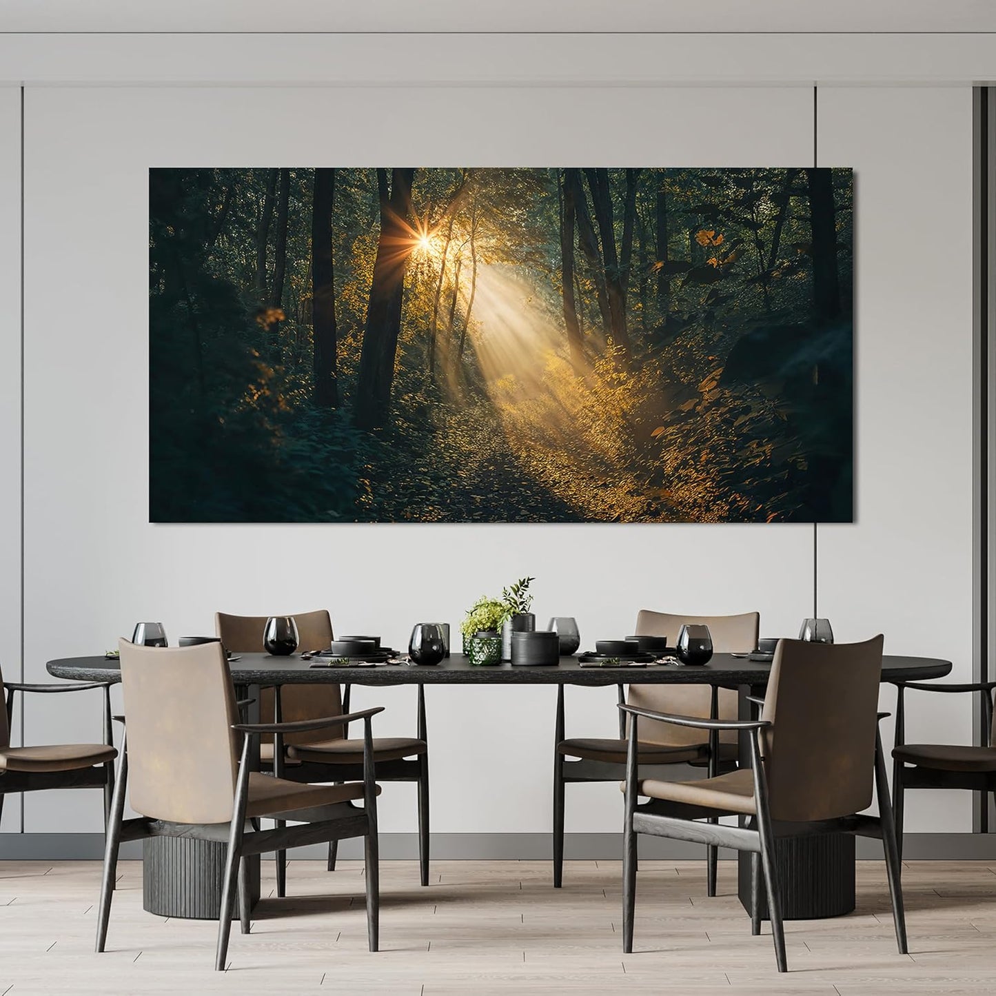 Canvas Wall Art Landscape Sunny Forest Trail oversized Wall Art Decor wall decorations Pictures Prints For Bedroom Decorations Pictures For Living Room Office Wall Decor 29“ X 58” Ready to Hang