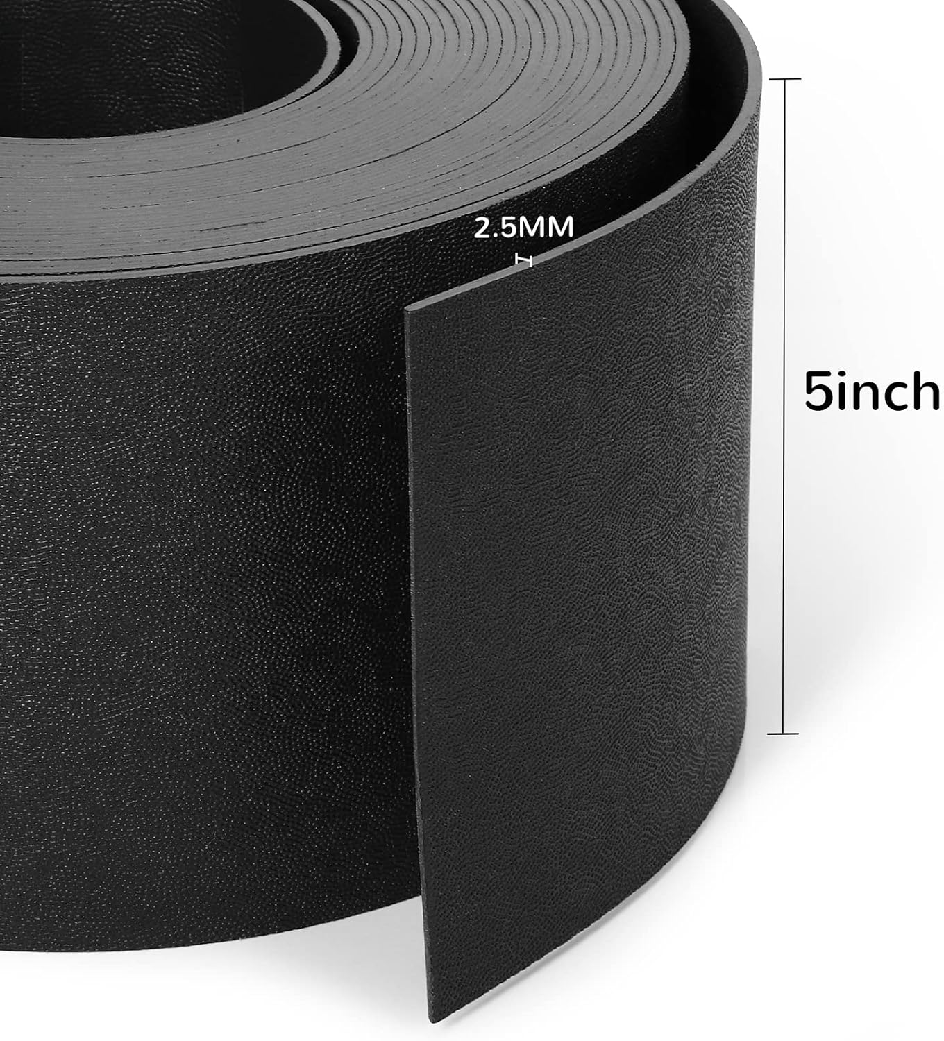 Black Plastic Garden Landscape Edging, 5” Tall Border Coil, Flexible and Strengthened with Anti-UV Treatment (60ft with 18pcs Stakes)