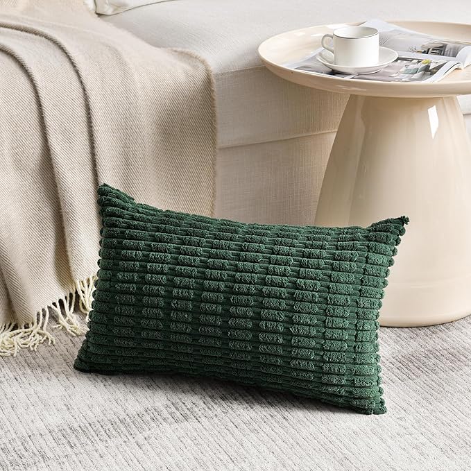 Fancy Homi 4 Packs Decorative Throw Pillow Covers for Living Room Couch Bed, Modern Farmhouse Boho Home Décor Accent Cushion Case, 24" x 12" (Pack of 4), Green Series