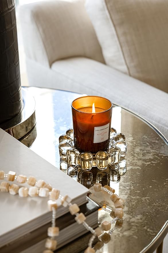Original Bubble Candle Dish Small by Alice Lane – Amber Glass Decorative Candle Holder for Home Decor, Small Candles & Diffusers