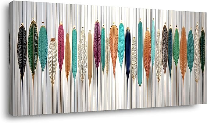 Ggaafet Indian Feather Arrow Wall Art for Living Room Canvas Painting Prints Beautiful Boho Art Deco Modern Artwork Office Bedroom Family Dining Room Decor Large