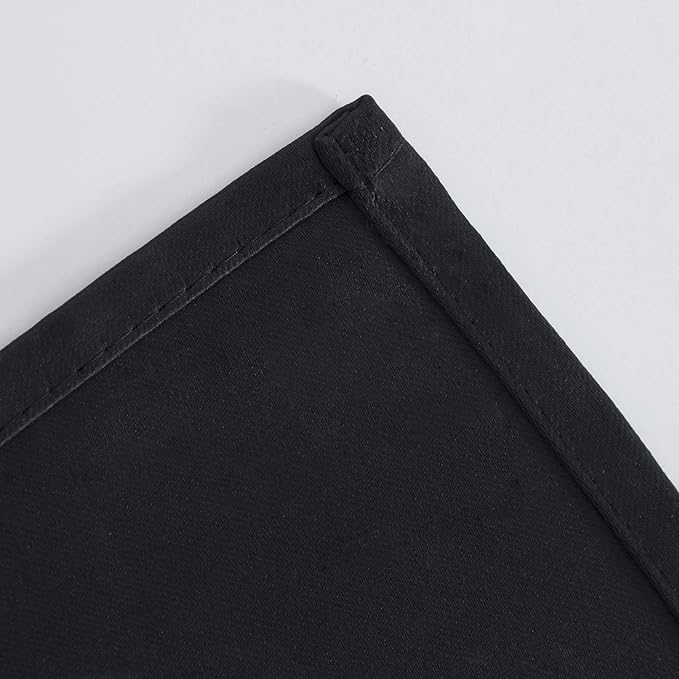 LEMOMO Black Thermal Blackout Curtains/52 x 45 Inch/Set of 2 Panels Room Darkening Curtains