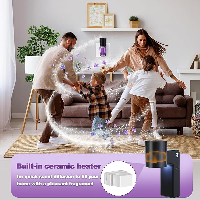 ROSSEX 2 PCS Wall Fragrance Plug in with Night Light and Oil Diffuser Plug with Upgraded Fragrance Concentration Control, Compatible with Bath and Body Works WallFower for Home, Black