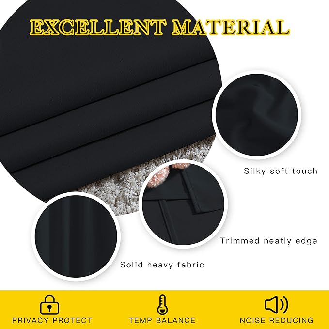 NICETOWN Black Out Cafe Curtains 48 inch Long 2 Panels Burg - Solid Thermal Insulated Grommet Light Reducing Curtains & Drapes for Bathroom/Nursery (W37 x L48, 2 Panels)