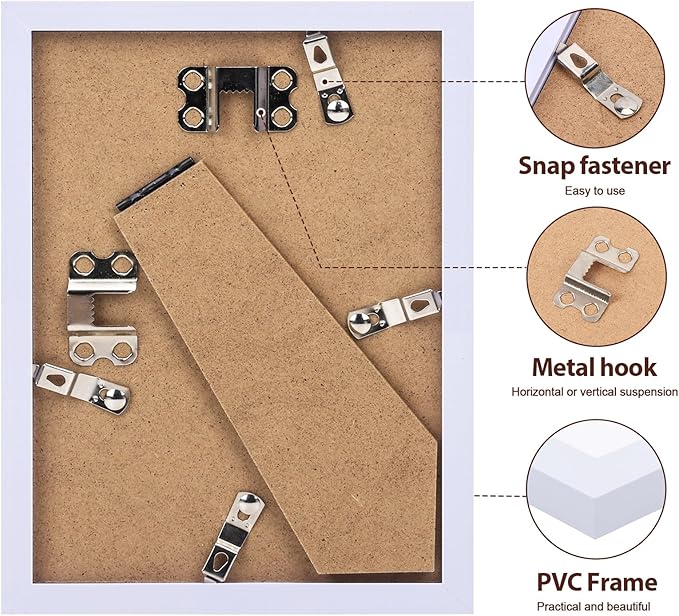 Fixwal Picture Frames Set, Gallery Wall Frame Set Picture Frames Collage 15 Pack for Wall or Tabletop with 8x10 5x7 4x6 Frames, White