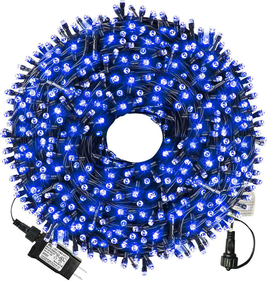 XTF2015 105ft 300 LED Christmas String Lights, End to End Plug 8 Modes Christmas Lights UL Certified Outdoor Indoor Fairy Light Christmas Tree, Patio, Garden, Party, Wedding, Holiday (Blue)
