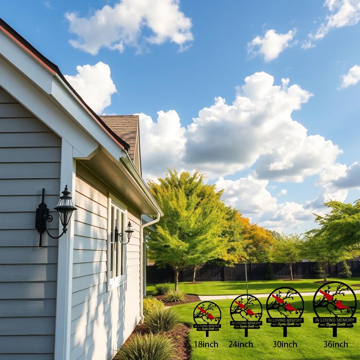 Personalized Cemetery Memorial Metal Stakes, Cardinals Memorial Grave Markers,Graden Decorations for Loss of Mother Father, Outdoor Sympathy Decor Gift