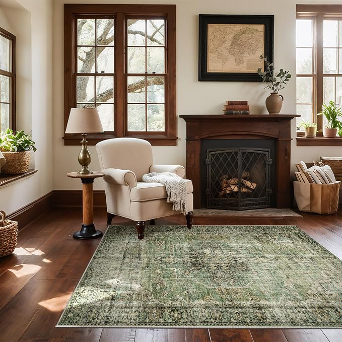 Machine Washable Throw Rugs for Entryway: Door Mat Indoor Entrance 3x5 Small Rug Stain Resistant Non-Slip Low Pile Soft Carpet for Kitchen Front Door Indoor Entrance Entry Bedroom