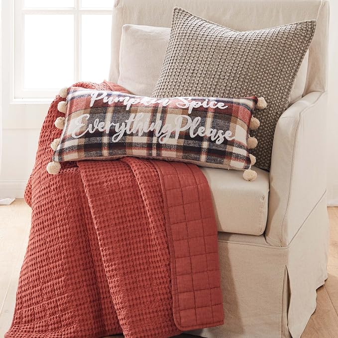 Levtex Home - Mills Waffle - Throw - Adobe Cotton Waffle - Throw Size 50 x 60in.