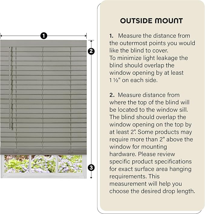 Cordless Room Darkening Plantation Blind - 34 Inch Width, 64 Inch Length, 2" Vinyl Slat Size - Mahogany - GII Madera Falsa Faux Wood, Light Filtering Horizontal Windows Blinds by Achim Home Decor
