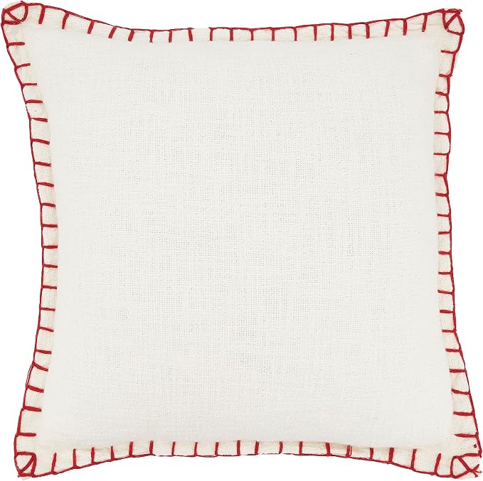 SARO LIFESTYLE Woven Warmth Chunky Whip Stitch Throw Pillow Cover, White, 18"