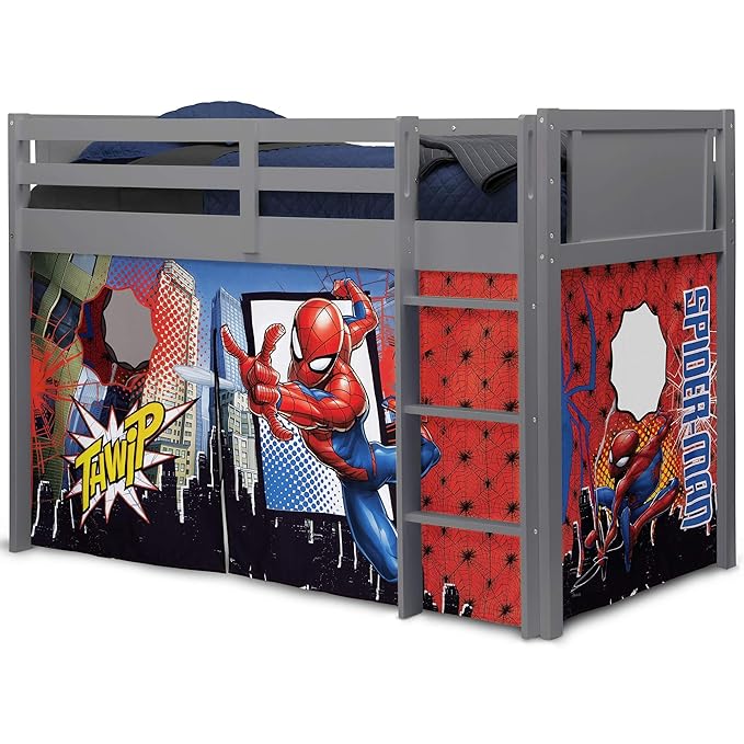 Spider-Man Loft Bed Tent - Curtain Set for Low Twin Loft Bed (Bed Sold Separately) by Delta Children