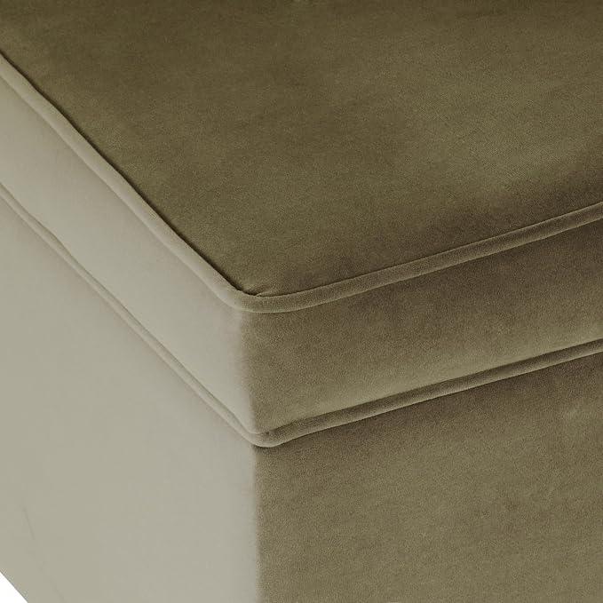 HomePop 24" Dinah Collection Storage Ottoman - Light Sage Green Velvet