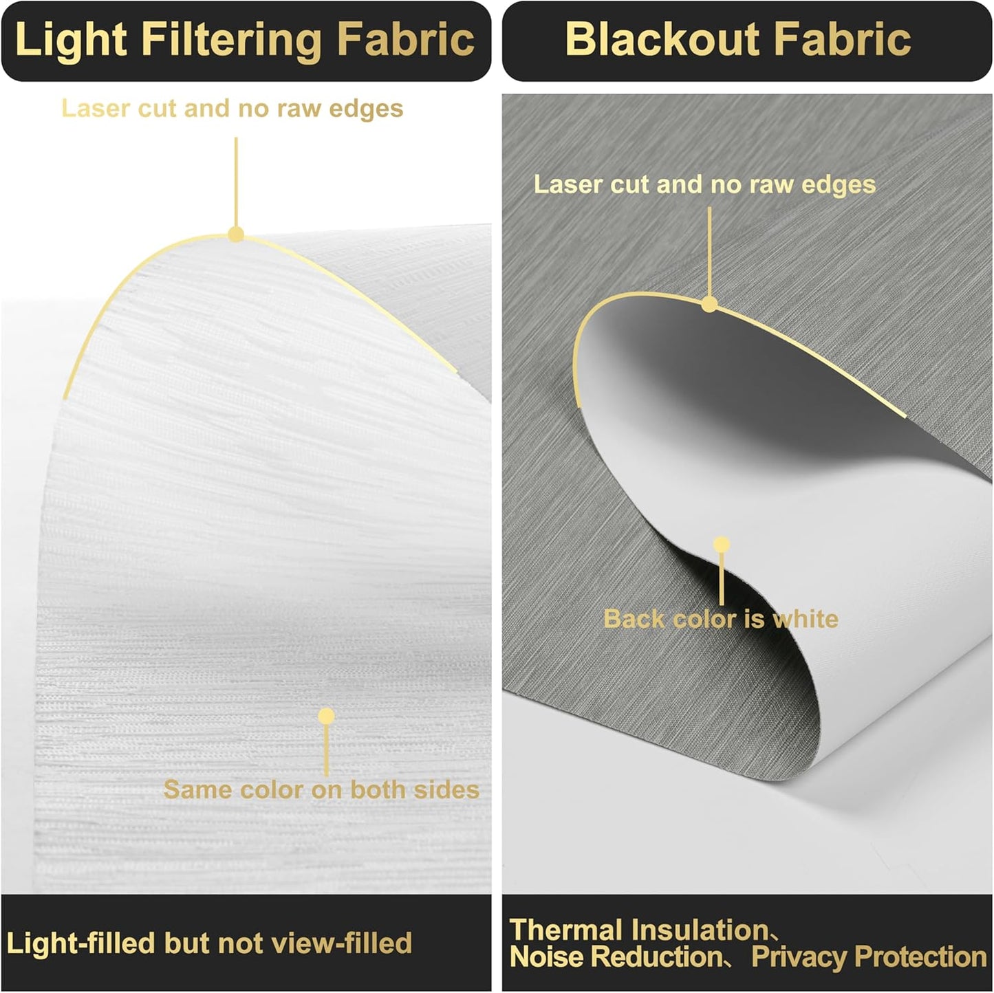 BERISSA Cordless Dual Roller Shades With Cassette Valance, Blackout and Light Filtering, Day and Night for Home Office Door - Grey and White, 39 W x 48" H