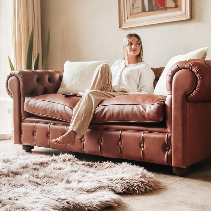 Premium Octo 100% Genuine Sheepskin Area Rug Long Hair 6x6 ft – Natural Soft & Fluffy Lambskin Rug for Bedroom or Living Room – Made in Argentina (Beige)