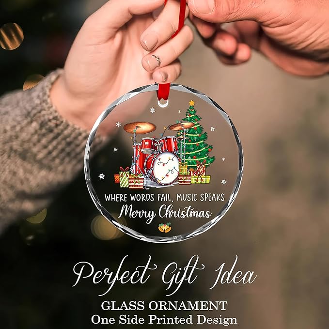 Drummer Ornament – Drum Christmas Ornament, Drummer Ornaments for Christmas Tree, Musical Christmas Ornaments, Percussion Christmas Ornament, Drummer Gift, Gifts for Drummers