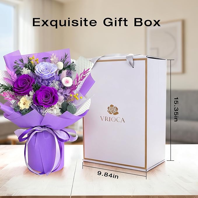 Vrioca Mothers Day Gifts, Flowers for Delivery, Preserved Flowers Bouquets, Birthday Gifts for Women Mom