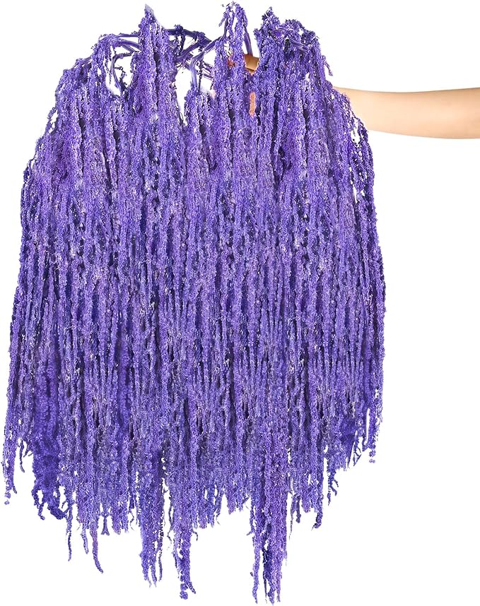 Suncalla 12 Pcs Purple Spring Natural Dried Amaranthus Hanging Flowers Amaranthus Artificial Flowers for Wedding Arch Bouquet Floral Garland Wall Home Decoration (23 Inch)