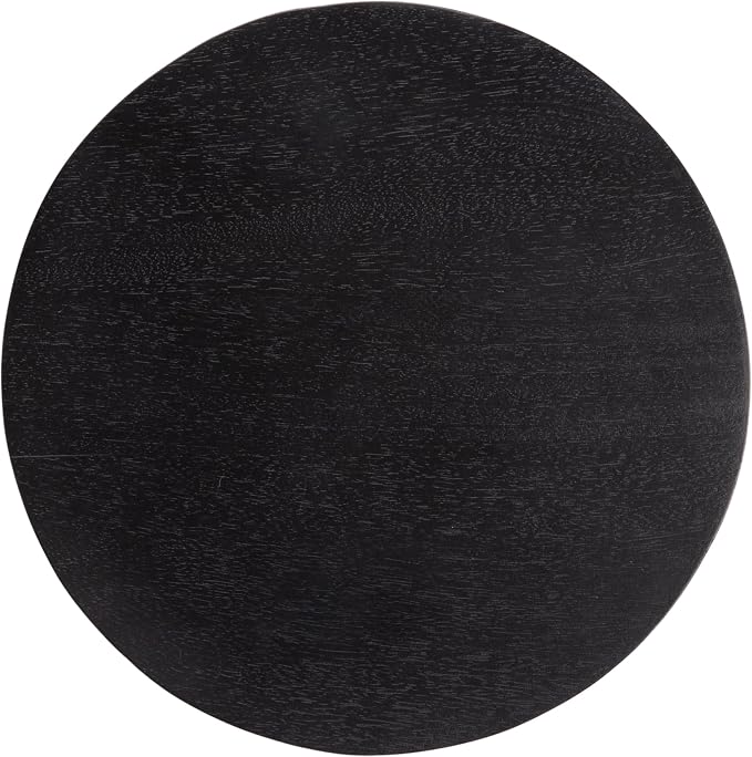 Kate and Laurel Klarc Modern Slatted Wood Round Drink Table, 12 x 12 x 22, Black, Circle Pedestal Table for Use as Bedroom Nightstand, Indoor Plant Stand, or Decorative Living Room Accent